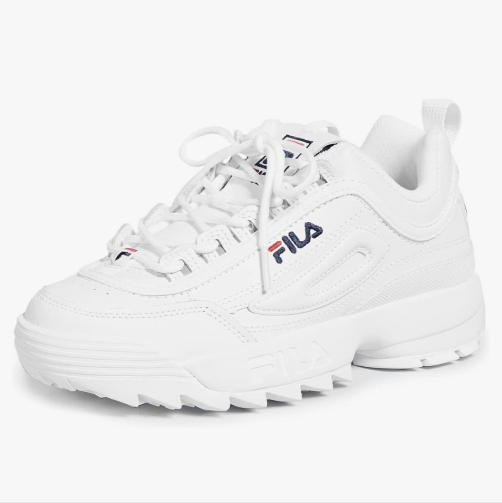Fila Disruptor II Sneaker Sz 9 White Navy Red